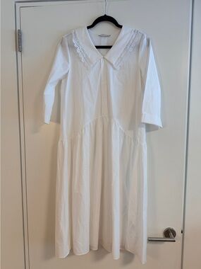 Vivetta White Lace-Collar Midi Dress IT40/US4